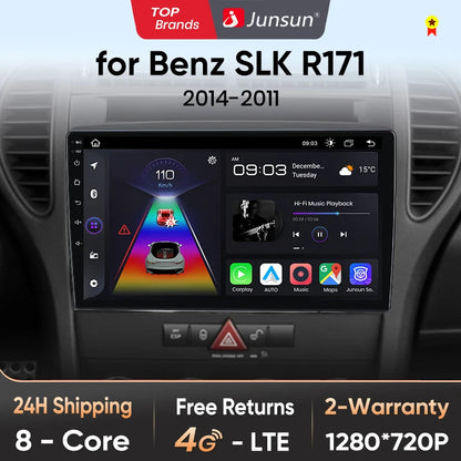 Radio Junsun V1 CarPlay Android Auto para Mercedes Benz SLK Clase R171 2004-2011 SLK 200 280 300 350, autorradio multimedia para coche. 