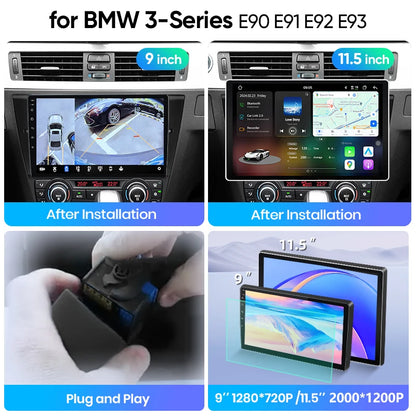 Junsun Wireless CarPlay Car Radio For BMW 3-Series E90 E91 E92 E93 Android Multimedia