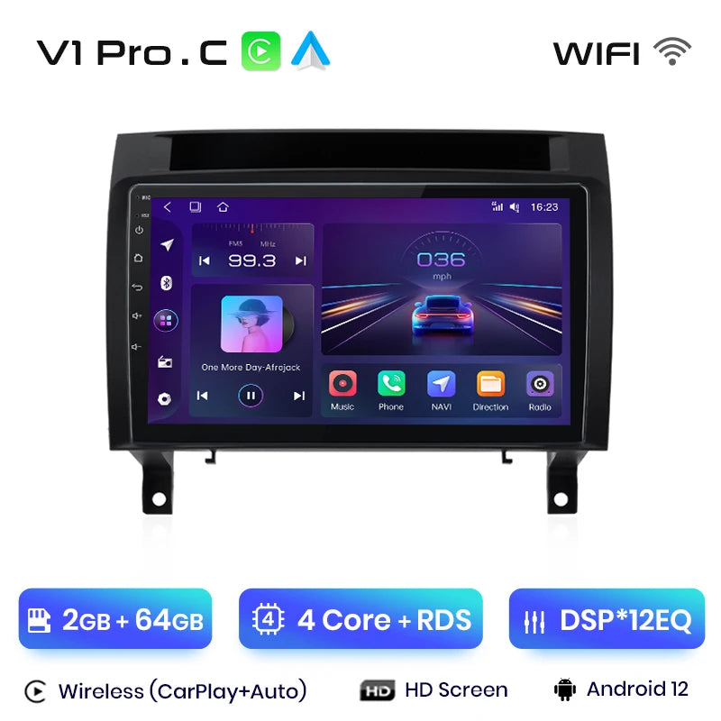 Radio Junsun V1 CarPlay Android Auto para Mercedes Benz SLK Clase R171 2004-2011 SLK 200 280 300 350, autorradio multimedia para coche. 