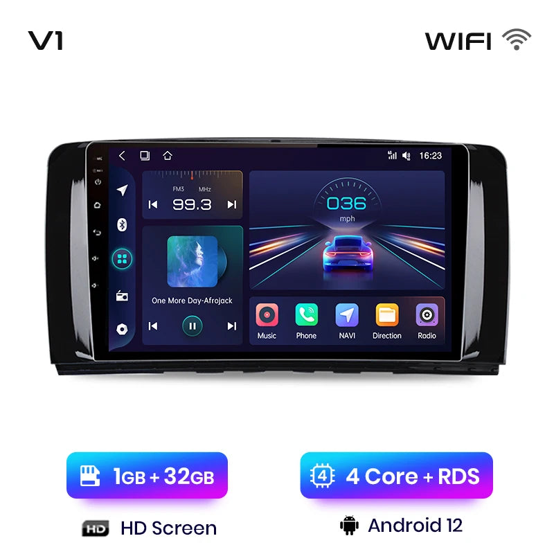 Junsun V1 Wireless CarPlay Android Auto Radio For Mercedes Benz R-Class W251 R300 R280 R320 2005-2017 Car Multimedia autoradio