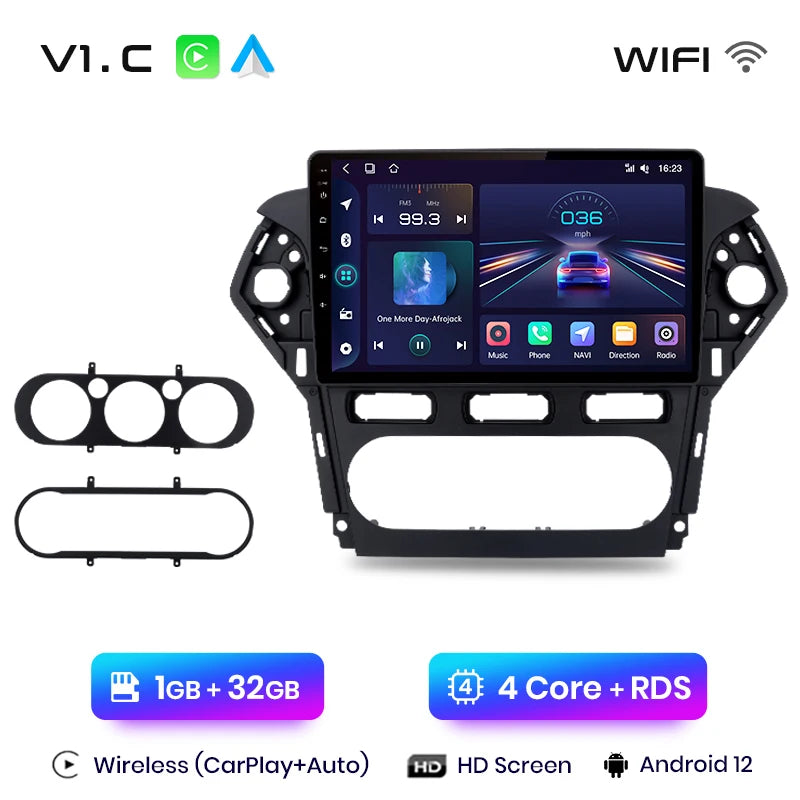 Junsun V1 AI Voice Wireless CarPlay Android Auto Radio For Ford Mondeo 4 mk4 2010-2013 2014 4G Car Multimedia GPS 2din autoradio