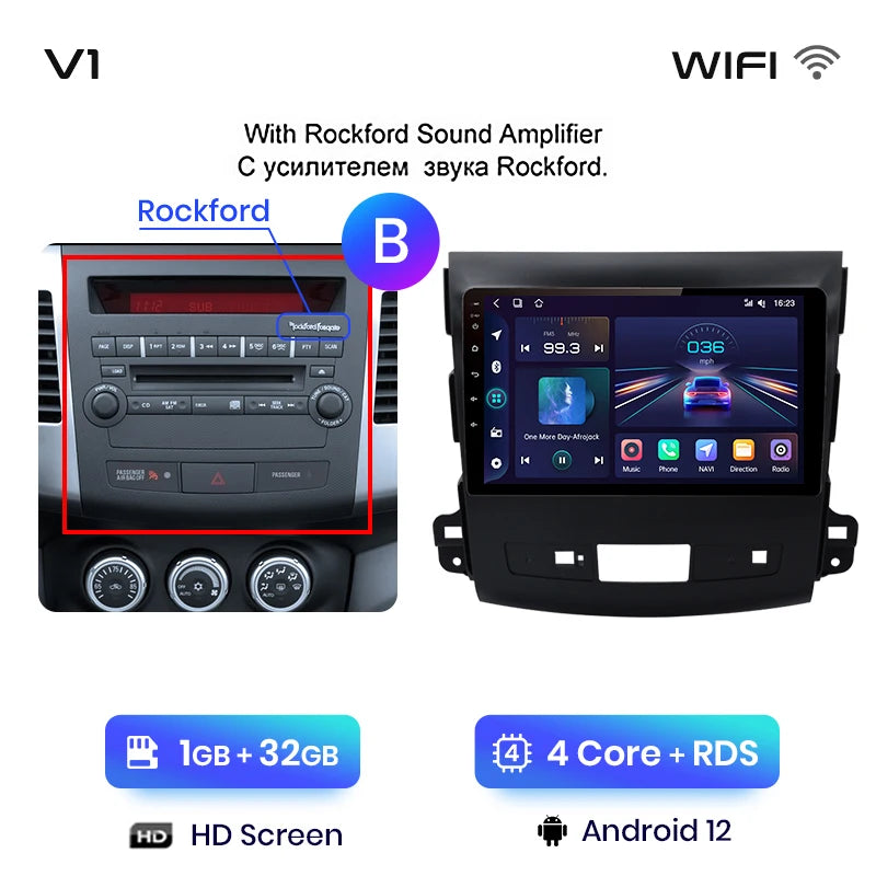 Radio Junsun V1pro 2 DIN Android Auto para Mitsubishi Outlander XL 2 2005-2011 Citroën C-Crosser con Carplay y reproductor multimedia para coche. 
