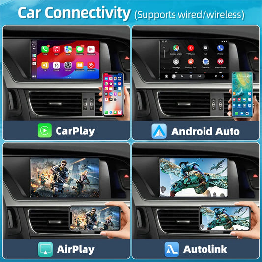 Junsun Wireless CarPlay Android Auto Interface Adapter For Audi A4 B8 A5 Q5 S5 2009-2015 with AirPlay Mirror Link Bluetooth