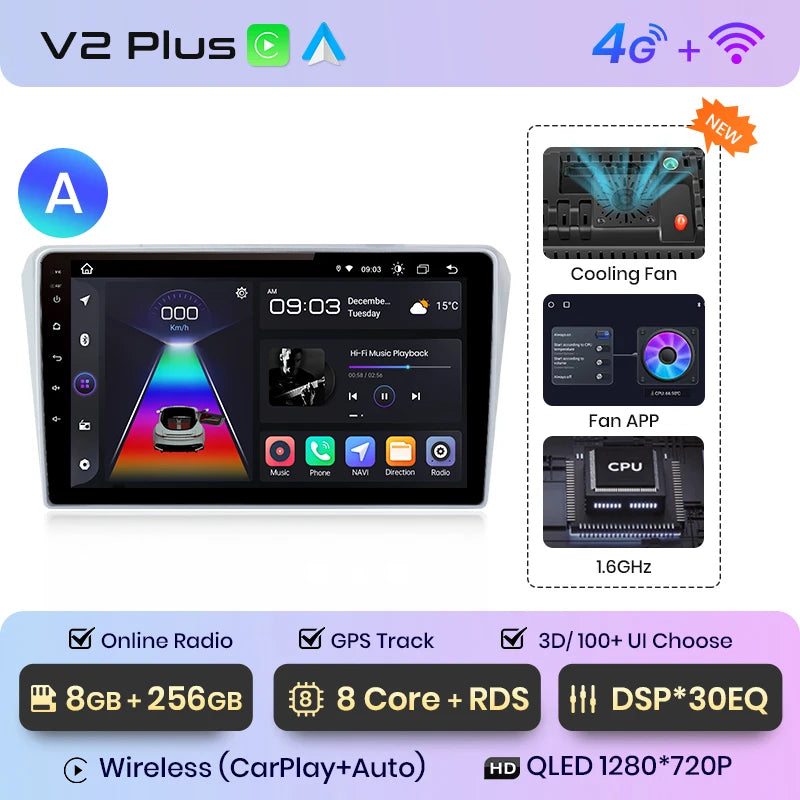 Junsun V1pro AI Voice 2 DIN Android Auto Radio para Toyota Avensis T25 2002-2008 Carplay Car Multimedia GPS 2 DIN autorradio 