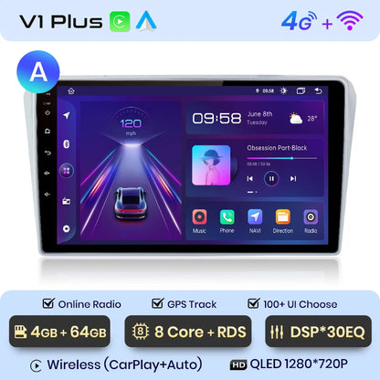 Junsun V1pro AI Voice 2 DIN Android Auto Radio para Toyota Avensis T25 2002-2008 Carplay Car Multimedia GPS 2 DIN autorradio 