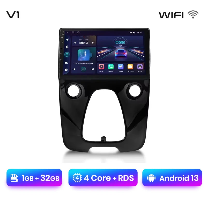 Radio Junsun V1 Plus para Peugeot 108, Citroën C1 y Toyota Aygo (2014-2021), inalámbrica, CarPlay, Android Auto, 2 DIN, DVD.