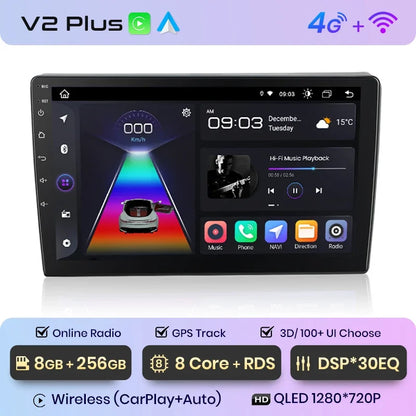 Junsun CarPlay inalámbrico Android Auto Radio para VOLKSWAGEN POLO 2004 2005 2006-2010 Sistemas inteligentes para coche RDS BT WiFi 2 DIN 