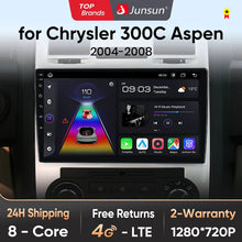 Radio Junsun para Chrysler 300C Aspen 2004-2008 con CarPlay inalámbrico, Android Auto, sistema inteligente para coche, 2 DIN, DVD. 