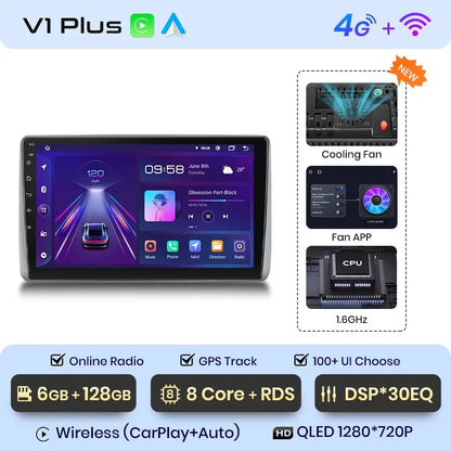 Junsun CarPlay inalámbrico Android Auto Radio para Nissan Sentra Almera 2000 2001-2006 Sistemas inteligentes para coche RDS BT WiFi 2 DIN 