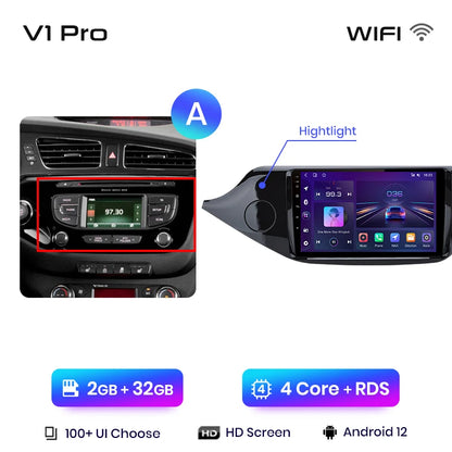 Junsun V1pro AI Voice 2 DIN Android Auto Radio para KIA CEED JD Cee'd 2012-2018 Carplay Car Multimedia GPS 2 DIN autorradio 