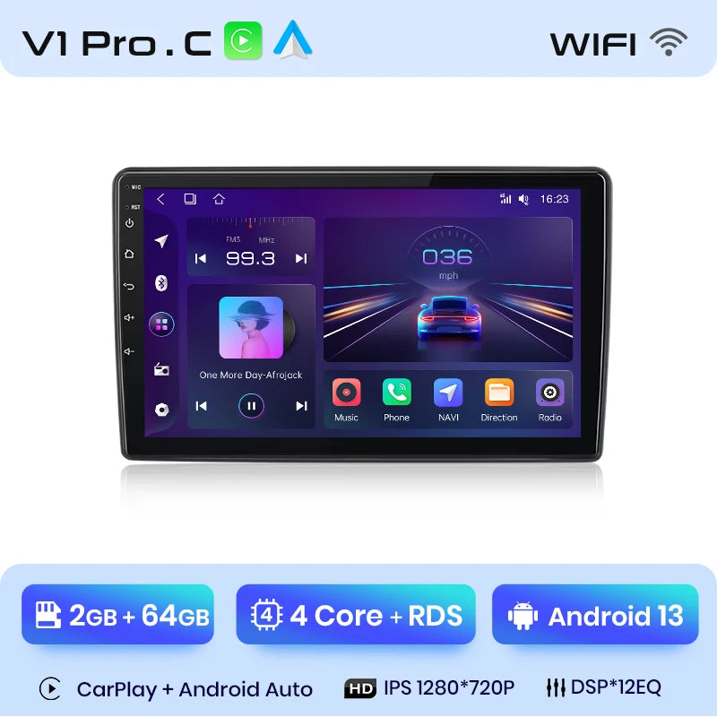 Junsun V1 Plus Car Radio For Citroen C2 C3 2001 - 2010 wireless CarPlay Android Auto car intelligent systems No 2 din 2din DVD