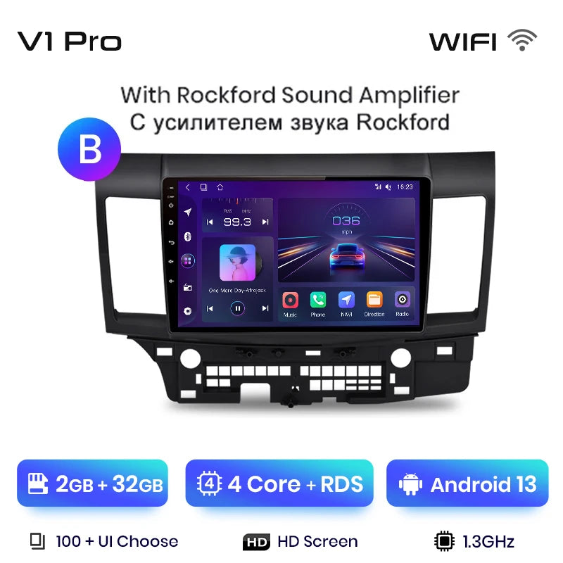 Radio Junsun para coche Mitsubishi Lancer 2007-2013 con CarPlay inalámbrico, Android Auto, sistema inteligente para coche, 2 DIN, DVD. 