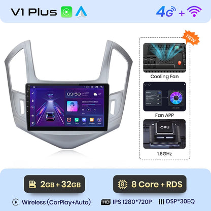 Junsun V1 AI Stimme Drahtlose CarPlay Android Auto Radio Für Chevrolet Cruze 2012-2015 4G Auto Multimedia GPS 2din autoradio 