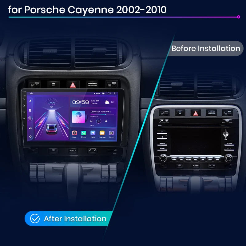 Junsun V1 AI Voice - Radio inalámbrica CarPlay Android para Porsche Cayenne 1 9PA 2002-2010, 4G, GPS, 2DIN 