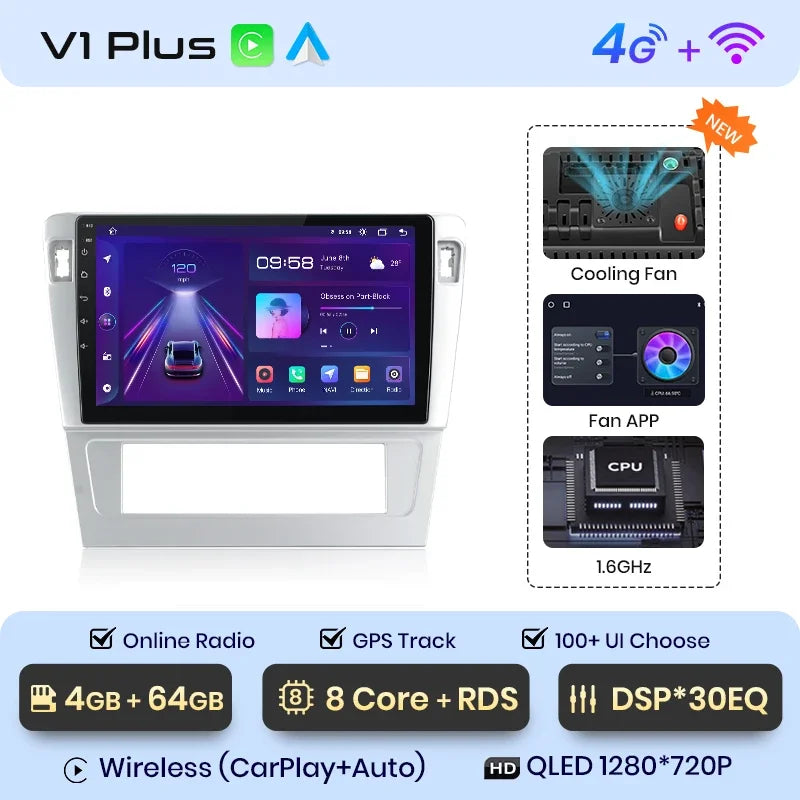 Radio multimedia Junsun con CarPlay inalámbrico y Android Auto para Passat B7 (2009-2011), GPS, sistemas inteligentes, autorradio inteligente. 