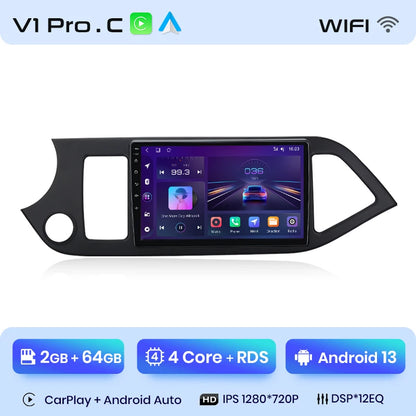 Junsun Autoradio für KIA Morning Picanto 2011–2016, kabelloses CarPlay Android Auto, intelligente Autosysteme, keine 2 Din, 2Din DVD 