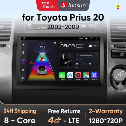 Junsun V1pro AI Voice Android Auto Radio para Toyota Prius 20 2002-2009 Carplay Car Multimedia GPS 2DIN autorradio 