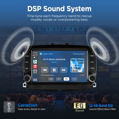 Junsun Wireless CarPlay Car Radio For Fiat 500 2016 2017 2018 2019 Android Multimedia