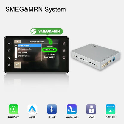Junsun Wireless Carplay Android Auto Decoder Module for Peugeot Citroen SMEG MRN Picasso C4 C5 DS4 DS3 308 508 208 3008