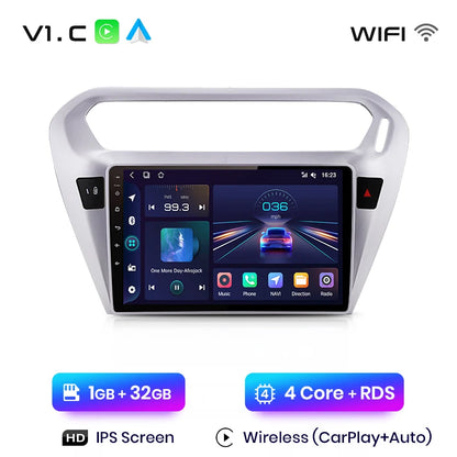 Radio Junsun V1 Plus para Peugeot 301 y Citroën Elysee (2013-2018), inalámbrica, CarPlay, Android Auto, 2 DIN, DVD. 