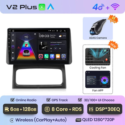 Junsun V1 Plus AI Voice - Radio inalámbrica Android para Renault Clio Campus 2009, Carplay 4G, GPS, 2 DIN 