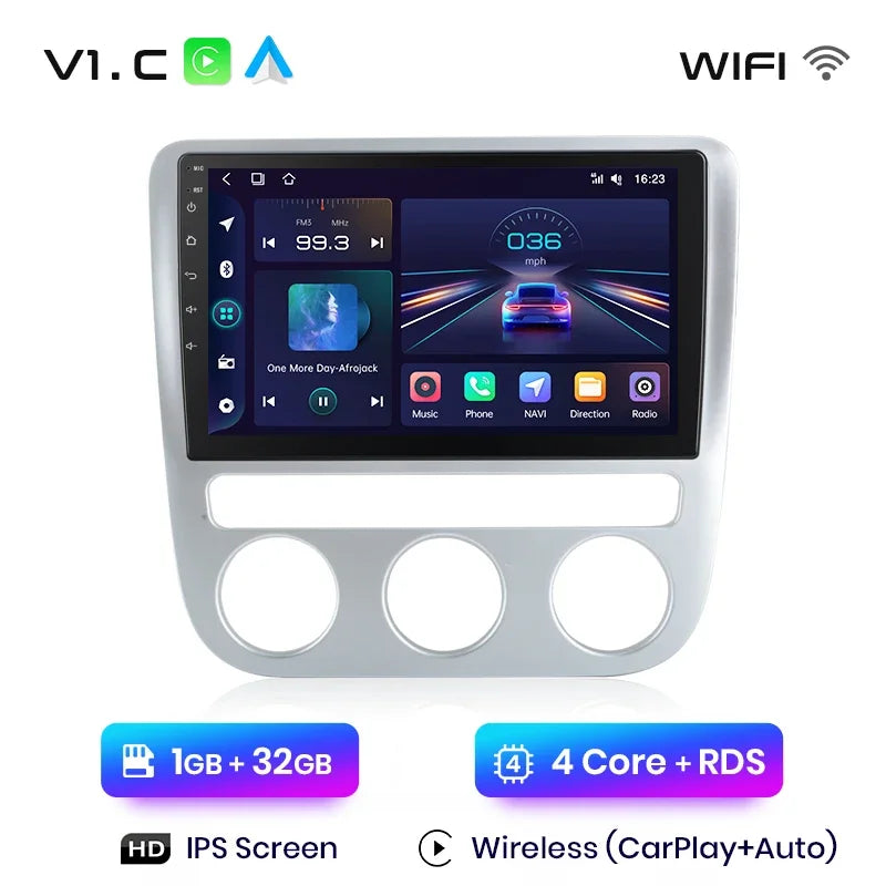 Junsun Wireless CarPlay Android Auto Radio For VOLKSWAGEN SCIROCCO 2009 2010-2014 Car Intelligent Systems RDS BT WiFi 2 din