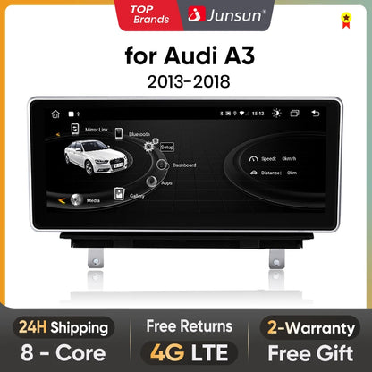 Junsun 10,25 Zoll Wireless CarPlay Autoradio Multimedia für Audi A3 2013-2018 2015 2016 4G Andorid Auto-Navigations-Player 