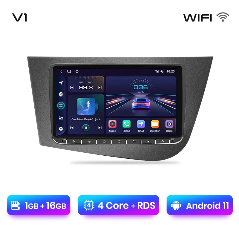 Radio Junsun con Android y voz AI para Seat Leon MK2 (2005, 2006, 2007-2012), Carplay, multimedia, RDS, DSP, GPS, sin autorradio 2DIN. 