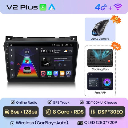 Radio Junsun CarPlay inalámbrica Android Auto para Suzuki Alto 2009-2016 con sistema inteligente RDS, Bluetooth, WiFi, 2 DIN 