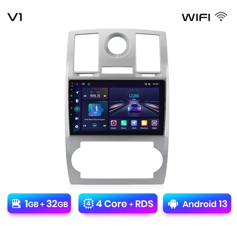 Radio Junsun para Chrysler 300C Aspen 2004-2008 con CarPlay inalámbrico, Android Auto, sistema inteligente para coche, 2 DIN, DVD. 