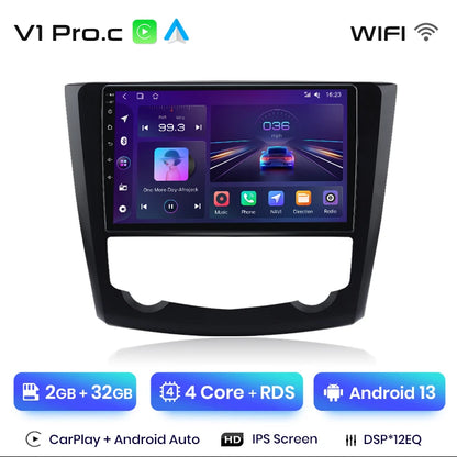 Radio Junsun V1 Plus para Renault Kadjar 2015-2019 con CarPlay inalámbrico, Android Auto, sistema inteligente, 2 DIN, DVD. 