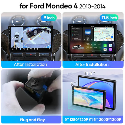 Junsun Wireless CarPlay Car Radio For Ford Mondeo 4 mk4 2010 2011 2012-2014 Android Multimedia