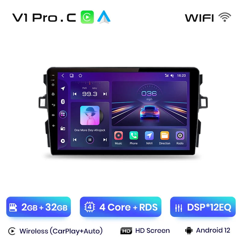 Junsun V1pro AI Voice Android Auto Radio For Toyota Auris E150 2006 -2012 Carplay Car Multimedia GPS 2din autoradio