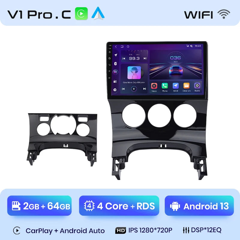 Radio Junsun V1 Plus para Peugeot 3008 2009-2015 con CarPlay inalámbrico, Android Auto, sistema inteligente para coche, 2 DIN, DVD. 