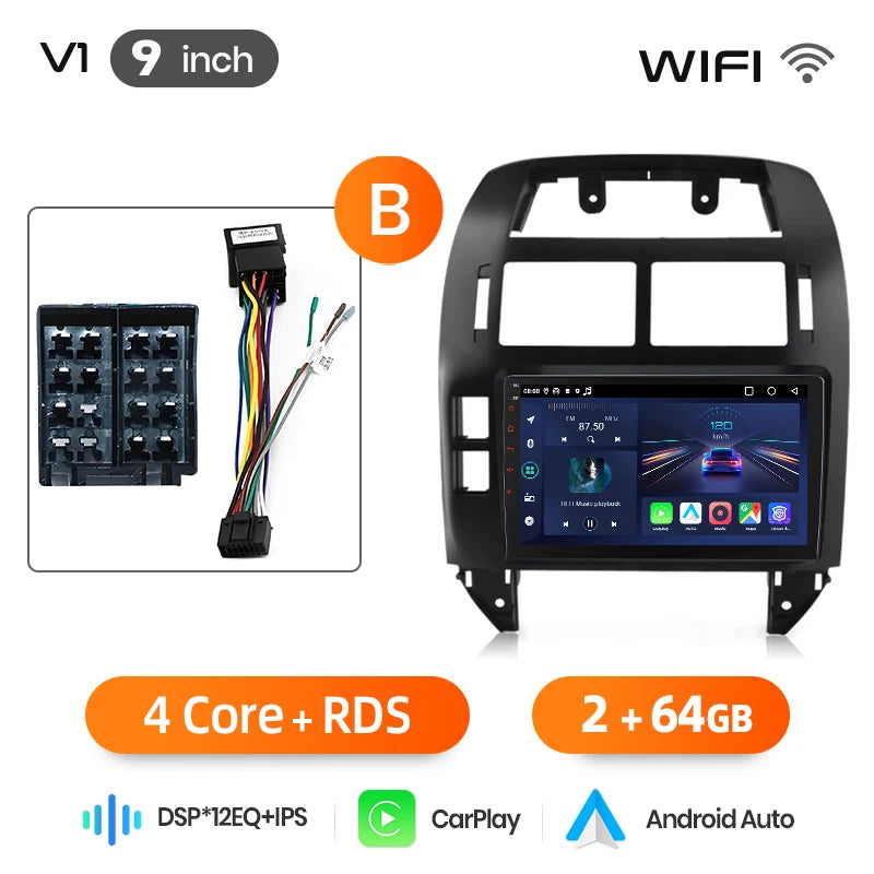 Junsun Wireless CarPlay Car Radio For Volkswagen Polo Mk4 IV 2001-2009 Android Multimedia
