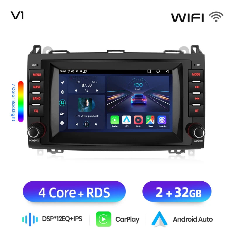 Junsun Wireless CarPlay Car Radio For Mercedes Benz B200 Class Sprinter W906 Viano Vito W639 Android Multimedia