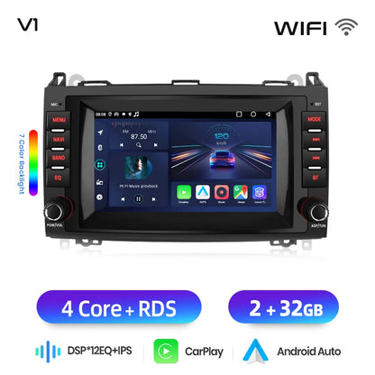 Junsun Wireless CarPlay Car Radio For Mercedes Benz B200 Class Sprinter W906 Viano Vito W639 Android Multimedia