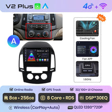 Cargar imagen en el visor de la galería, Junsun V1 AI Voice Wireless CarPlay Android Auto Radio For Hyundai I30 2006-2011 4G Car Multimedia GPS 2din autoradio
