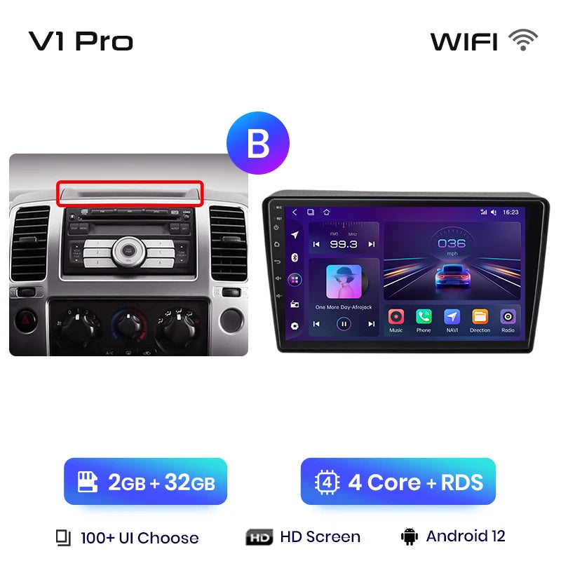 Junsun V1pro AI Voice 2 DIN Android Auto Radio para Nissan NAVARA 2006-2012 Carplay 4G Car Multimedia GPS 2 DIN Autoradio 