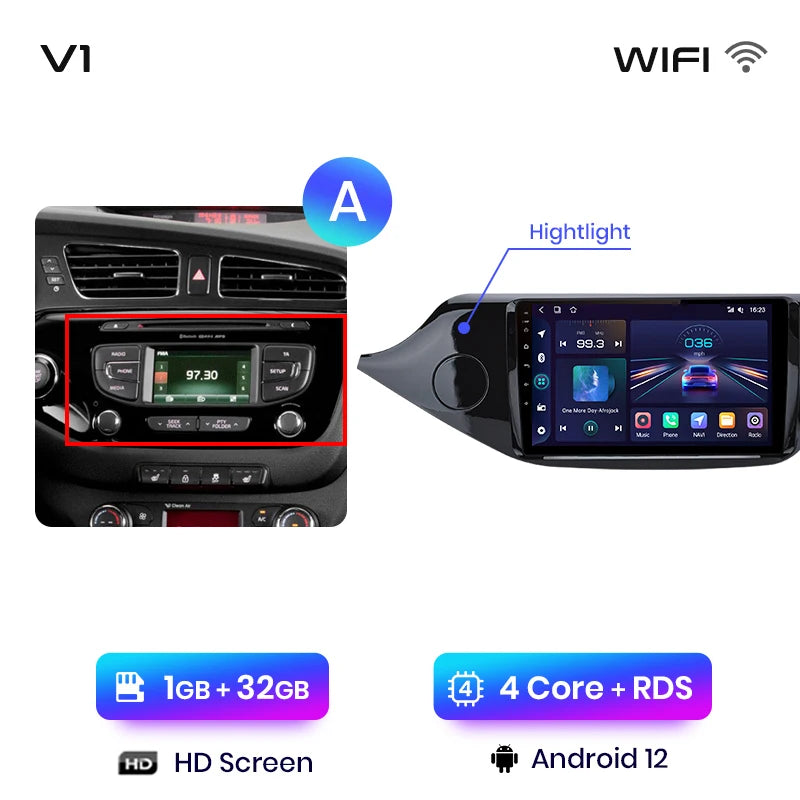 Junsun V1pro AI Voice 2 DIN Android Auto Radio para KIA CEED JD Cee'd 2012-2018 Carplay Car Multimedia GPS 2 DIN autorradio 