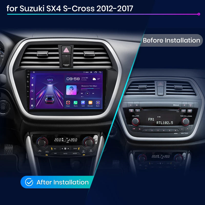 Junsun V1pro AI Voice 2 DIN Android Auto Radio para Suzuki SX4 2 S-Cross 2012-2016 Carplay 4G Car Multimedia GPS Autoradio 