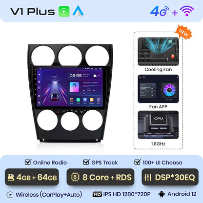 Junsun V1pro AI Stimme Android Auto Radio für Mazda 6 2004-2015 Carplay 4G Auto Multimedia GPS 2din autoradio 