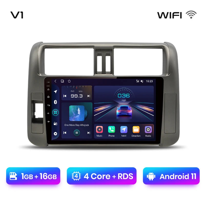 Junsun V1pro AI Voice Car Radio Android Auto Multimedia For Toyota Land Cruiser Prado 150 2009-2013 4G Carplay 2din autoradio