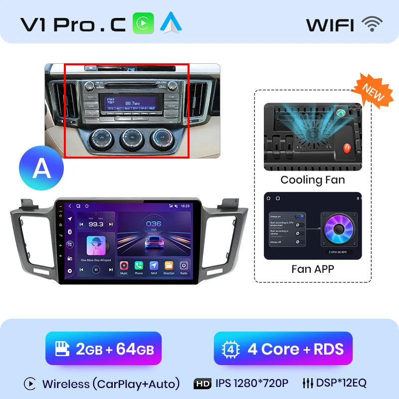 Junsun V1pro AI Voice 2 din Android Auto Radio for Toyota RAV4 RAV 4 2012 - 2018 Carplay 4G Car Multimedia GPS 2din autoradio