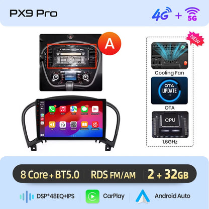 AWESAFE PX9 Car Radio Autoradio for Nissan Juke YF15 2010-2014  Wireless Carplay Screen Android Auto Stereo GPS Navi FM RDS BT