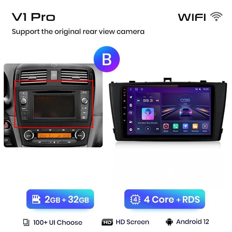 Junsun V1pro AI Voice 2 din Android Auto Radio For Toyota Avensis T27 2008-2015 Carplay 4G Car Multimedia GPS 2din autoradio