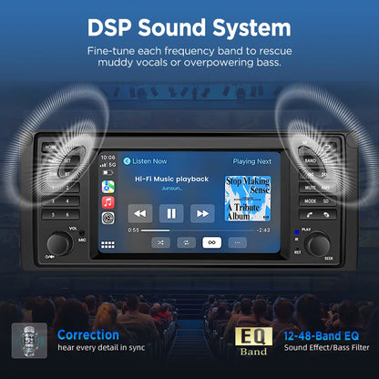 Junsun Wireless CarPlay Car Radio For BMW 5 Series E39 X5 E53 M5 1996-2003 Android Multimedia