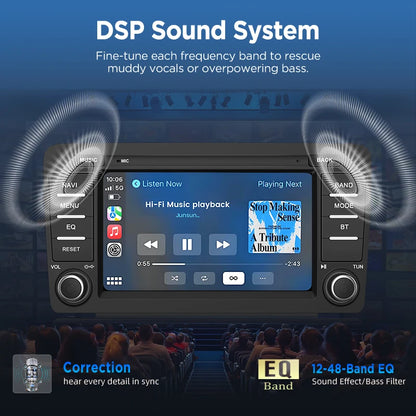 Junsun Wireless CarPlay Car Radio For Skoda Octavia 2 A5 2004 2005 2006 2007 2008-2013 Android Multimedia