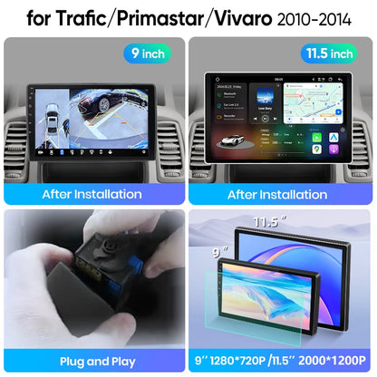 Junsun Wireless CarPlay Car Radio For Trafic Primastar Vivaro 2010 2011-2014 Android Multimedia