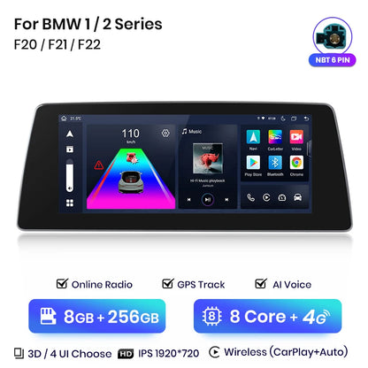 Junsun Wireless CarPlay Andorid Auto Car Radio For BMW Series 1 2 3 4 F20 F21 F22 F30 F31 F32 F33 F34 F36 GPS 4G WiFi Multimedia